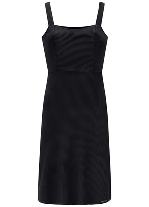 Lunender - Vestido Curto de Alças com Decote Reto Preto - LUNENDER