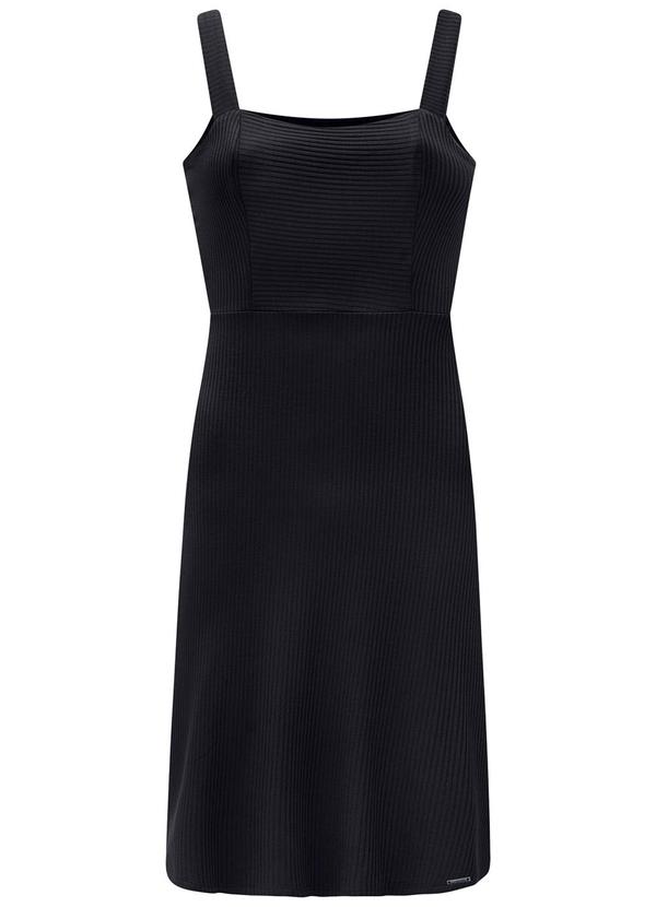 Lunender - Vestido Curto de Alças com Decote Reto Preto
