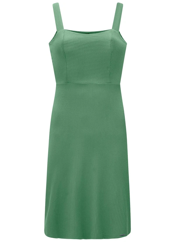 Lunender - Vestido Curto de Alças com Decote Reto Verde 3