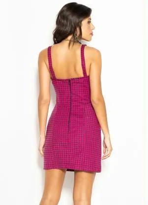 Colcci - Vestido Curto de Jacquard Rosa - COLCCI
