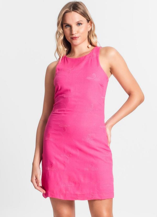 Endless - Vestido Curto de Linho Feminino Rosa