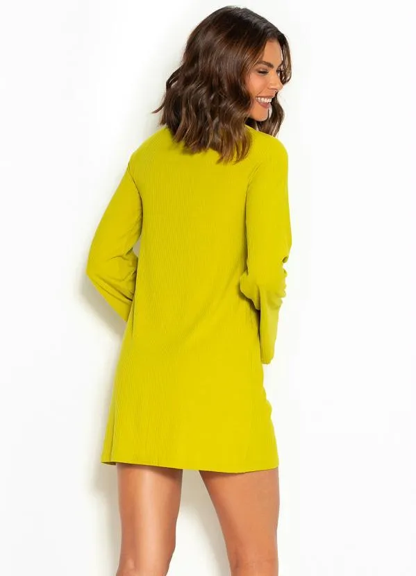 Colcci - Vestido Curto de Malha Canelada Verde 2