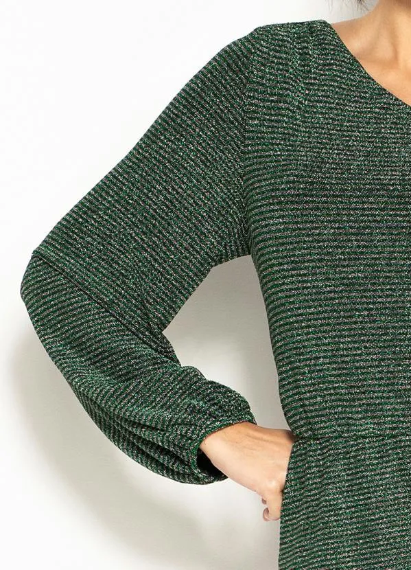 Colcci - Vestido Curto de Malha Metalizado Verde 2