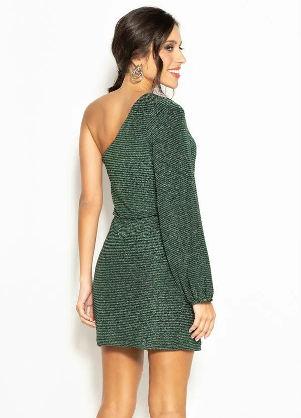Colcci - Vestido Curto de Malha Metalizado Verde 3