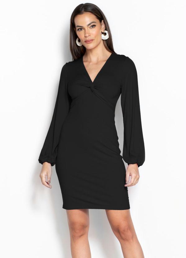 Forum - Vestido Curto de Malha Preto