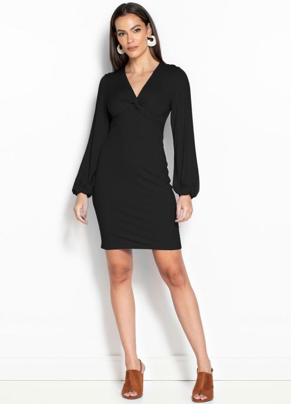 Forum - Vestido Curto de Malha Preto 3