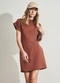 Sofie - Vestido Curto de Manga Longa Marrom - variação: Marrom