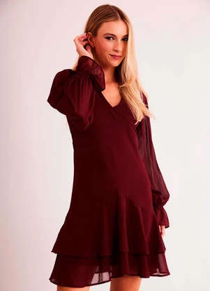 Sofie - Vestido Curto de Manga Longa New Ease em Plano Chi - SOFIE