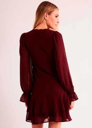Sofie - Vestido Curto de Manga Longa New Ease em Plano Chi - SOFIE