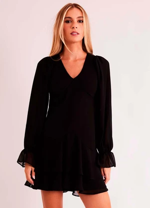 Sofie - Vestido Curto de Manga Longa New Ease em Plano Chi - SOFIE