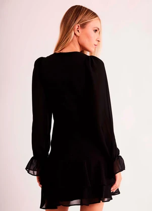 Sofie - Vestido Curto de Manga Longa New Ease em Plano Chi - SOFIE