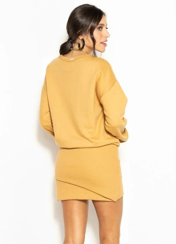 Colcci - Vestido Curto de Moletom Marrom 2