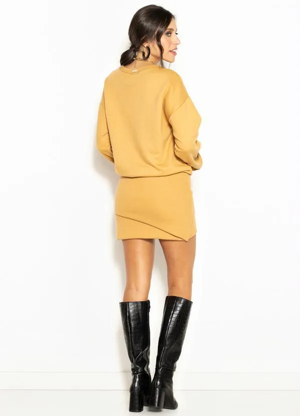 Colcci - Vestido Curto de Moletom Marrom 4