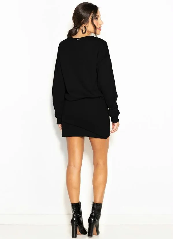 Colcci - Vestido Curto de Moletom Preto 4