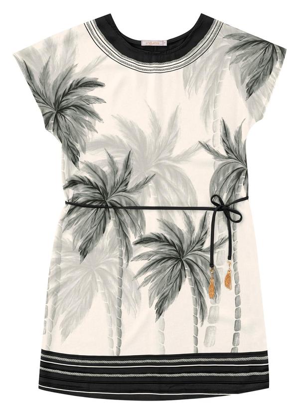 Endless - Vestido Curto de Poly Light Estampado Preto