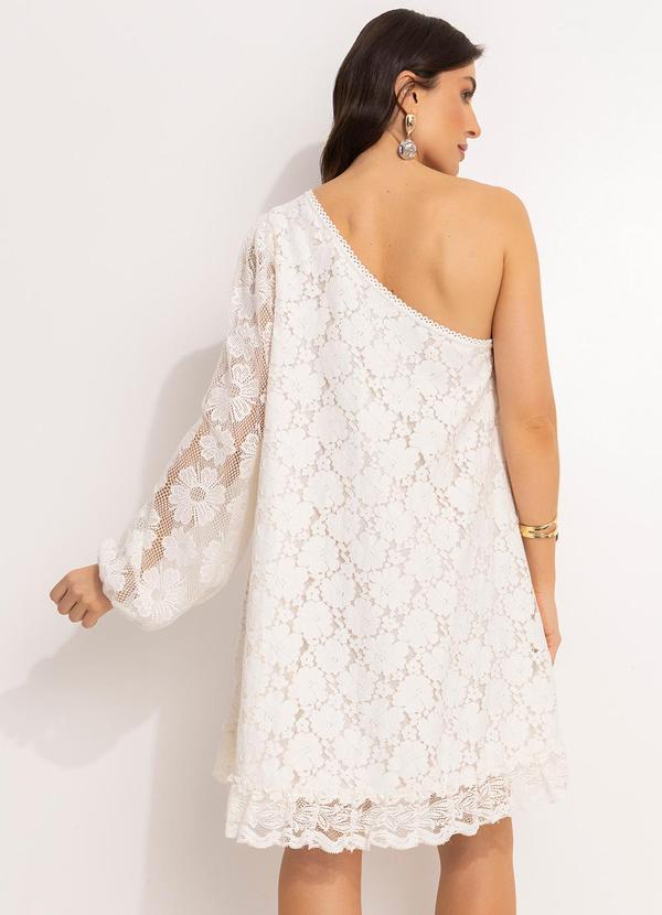 Farm - Vestido Curto de Renda  Off White 2