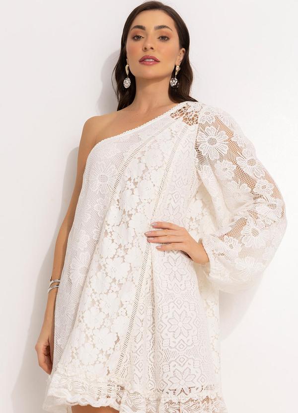 Farm - Vestido Curto de Renda  Off White 7