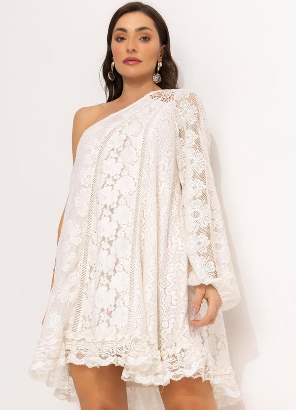 Farm - Vestido Curto de Renda  Off White 8