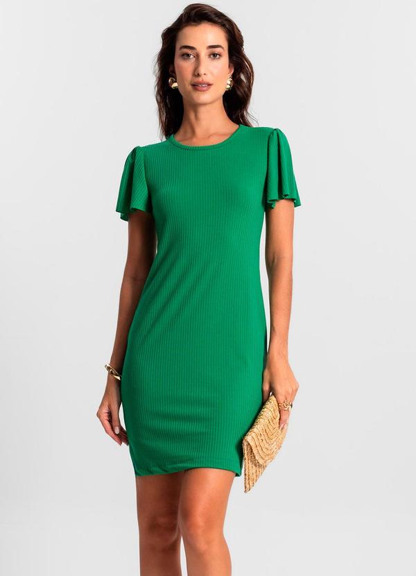 Rovitex - Vestido Curto de Ribana Canelada Verde 3