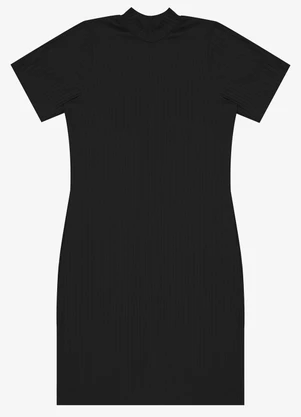 Select - Vestido Curto de Ribana Feminino Preto - SELECT