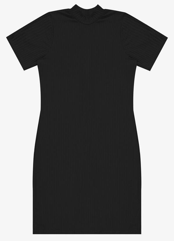 Select - Vestido Curto de Ribana Feminino Preto