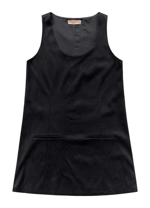 Angel - Vestido Curto de Suede Preto - ANGEL