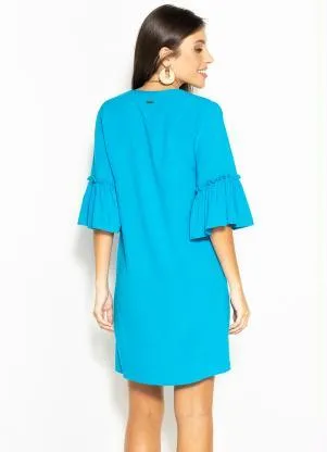 Colcci - Vestido Curto de Viscose Azul - COLCCI