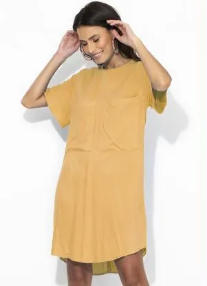 Colcci - Vestido Curto de Viscose Bege - COLCCI