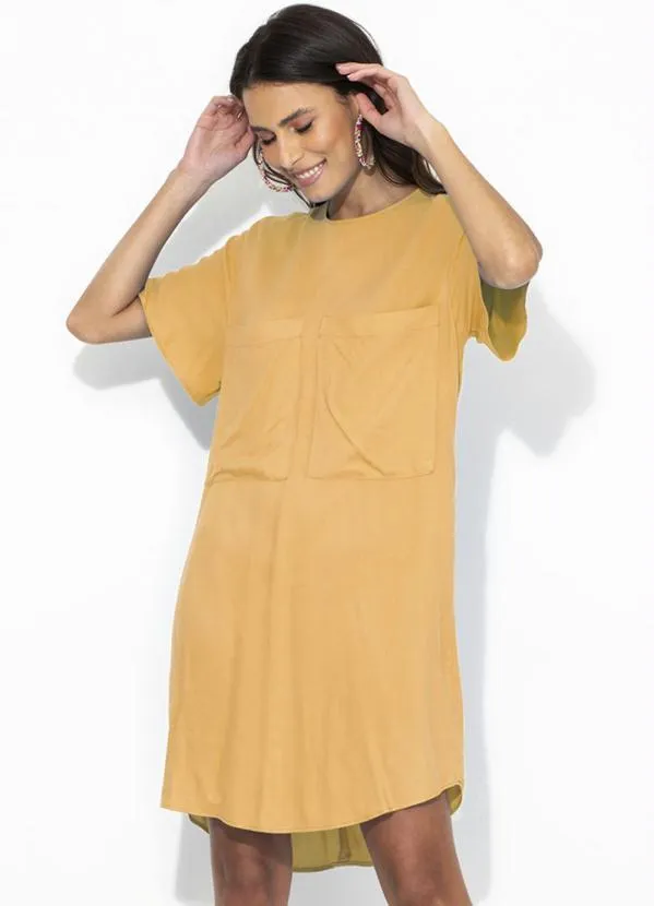 Colcci - Vestido Curto de Viscose Bege