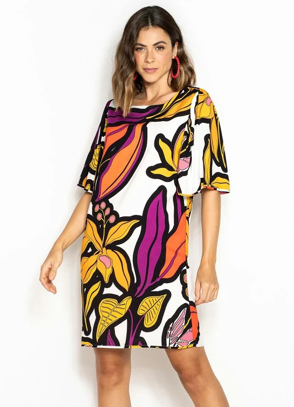 Forum - Vestido Curto de Viscose Branco