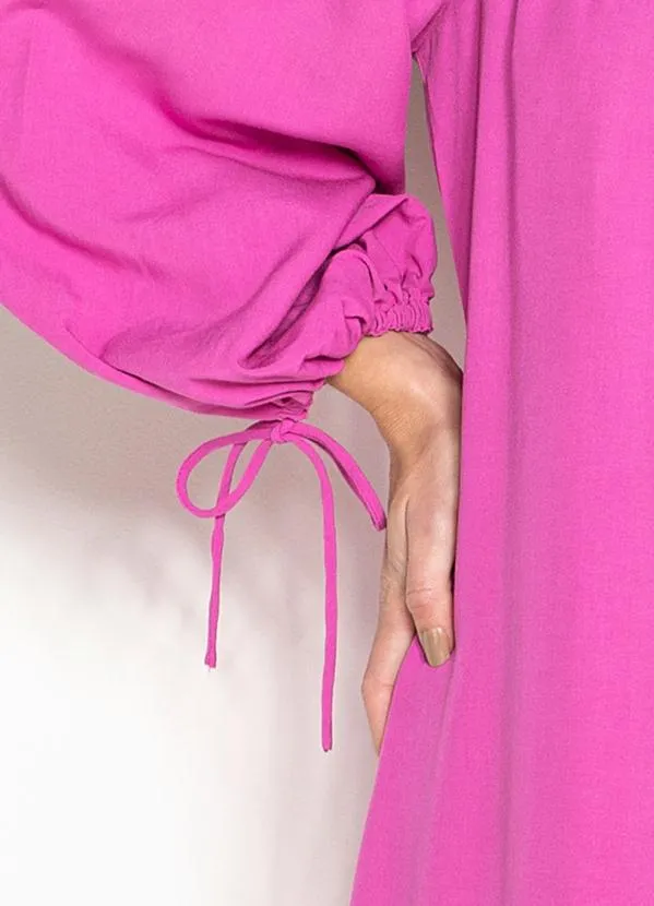 Maria Filó - Vestido Curto de Viscose Decote Elástico Rosa 7