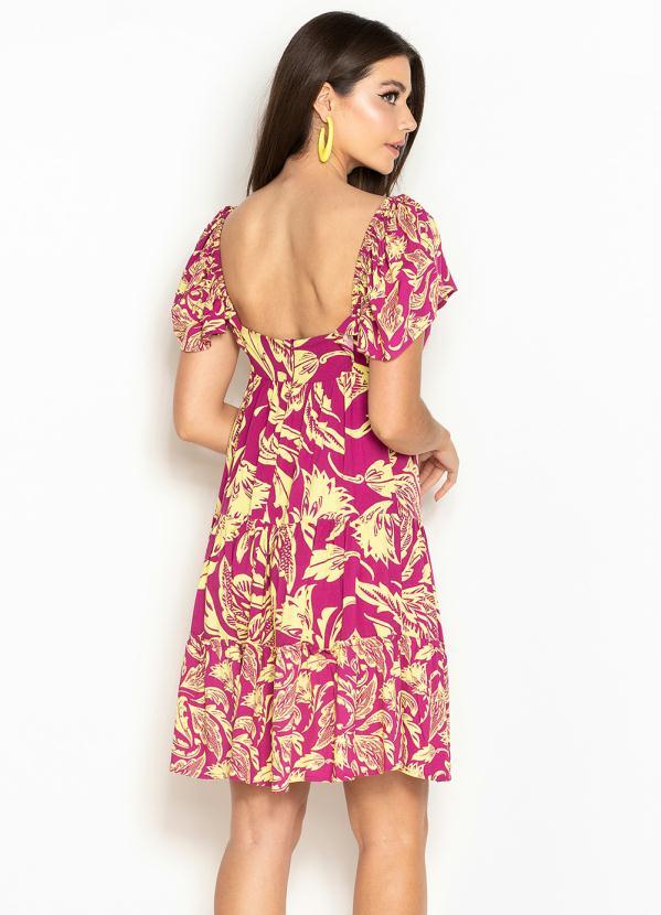 Maria Filó - Vestido Curto de Viscose Estampa Kilim Amaranto Rosa 2