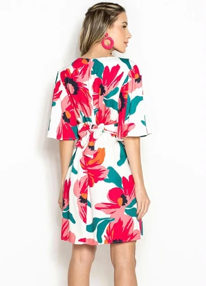 Maria Filó - Vestido Curto de Viscose Estampa Puerto Branco - MARIA FILÓ