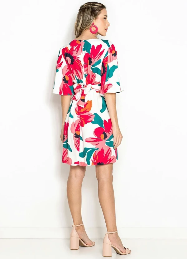 Maria Filó - Vestido Curto de Viscose Estampa Puerto Branco 4