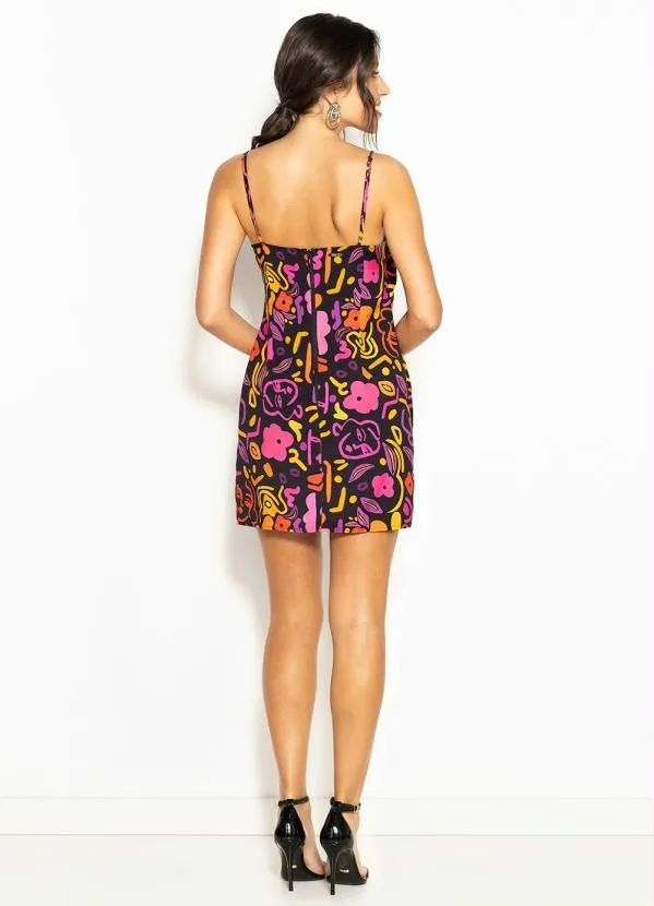 Colcci - Vestido Curto de Viscose Estampado Preto 4