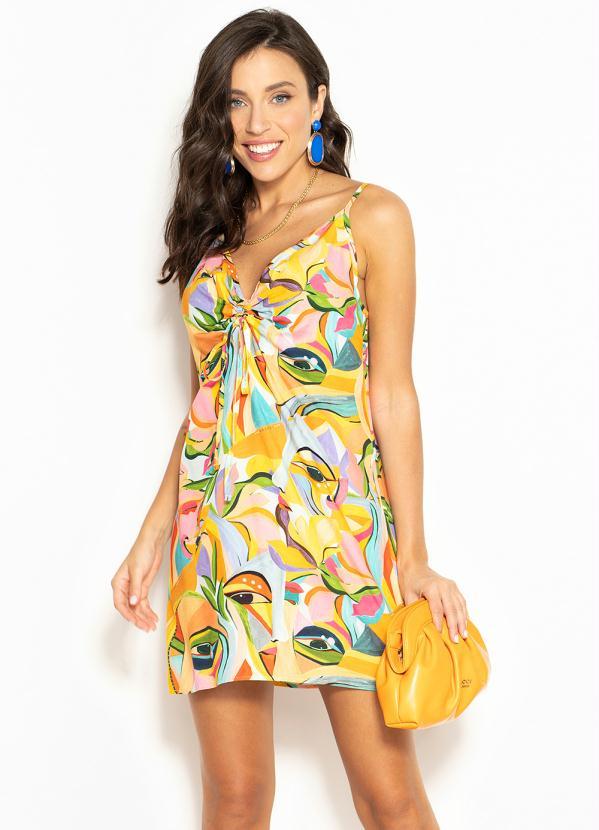 Colcci - Vestido Curto de Viscose Estampado