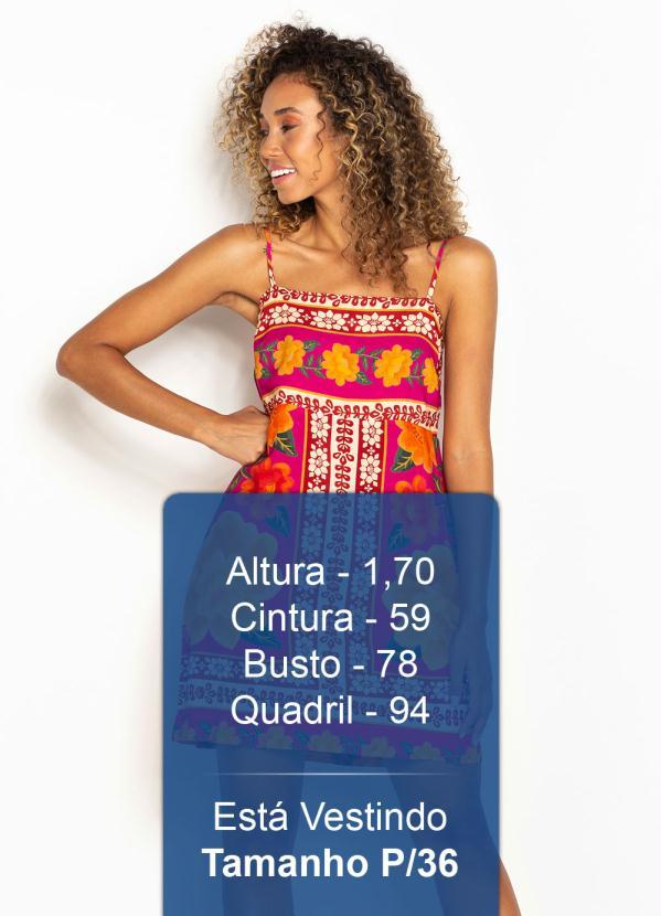 Farm - Vestido Curto de Viscose Florenza Rosa 5