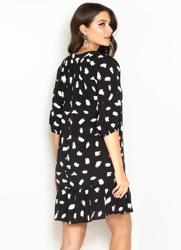 Hering - Vestido Curto de Viscose Preto 2