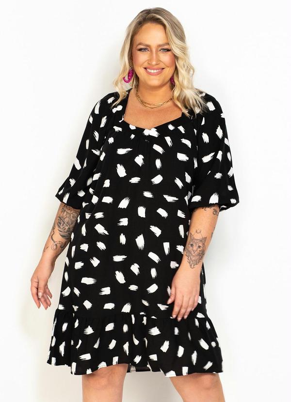 Hering - Vestido Curto de Viscose Preto 3