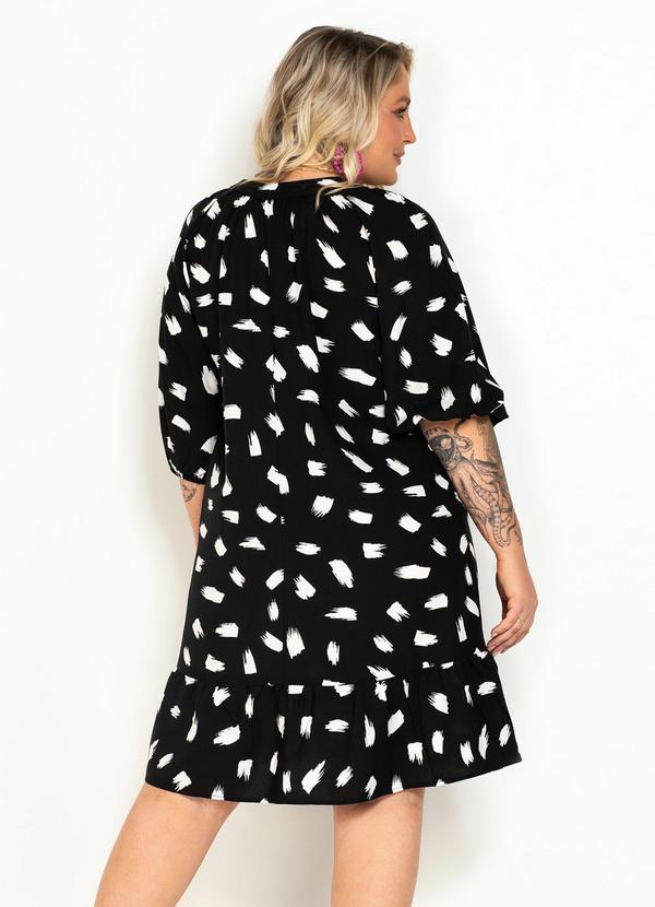 Hering - Vestido Curto de Viscose Preto 4