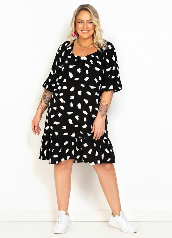 Hering - Vestido Curto de Viscose Preto 7