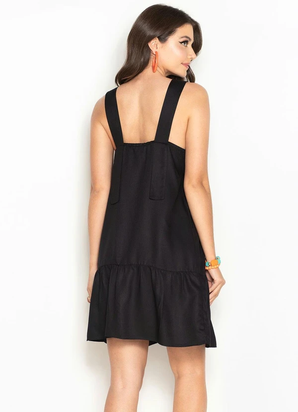 Hering - Vestido Curto de Viscose Preto 2