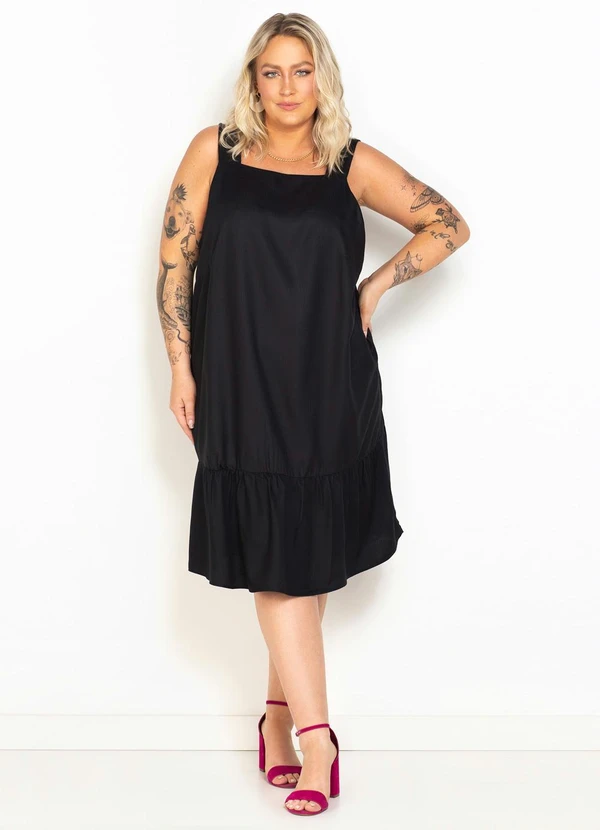 Hering - Vestido Curto de Viscose Preto 3