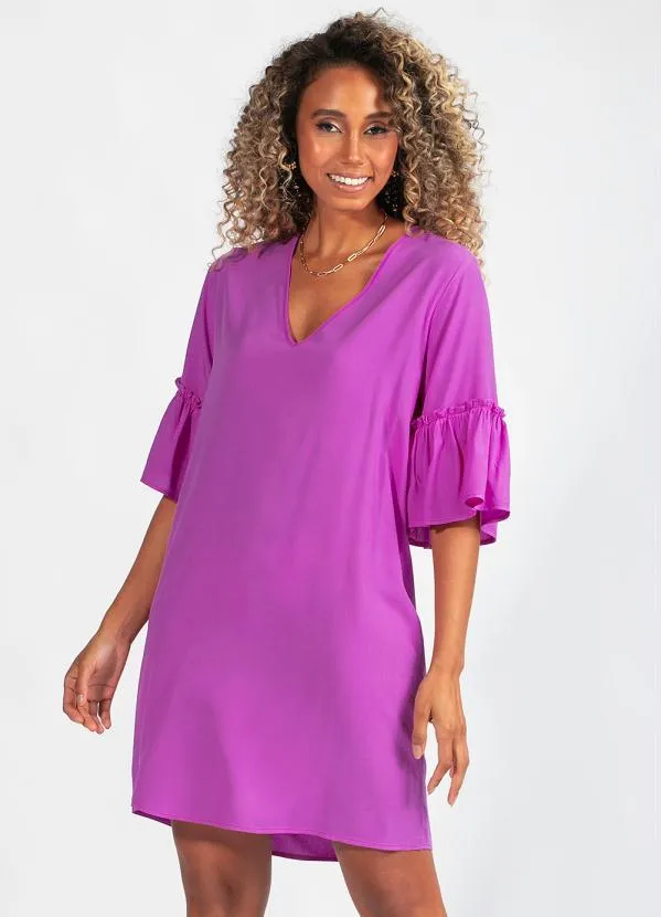 Colcci - Vestido Curto de Viscose Roxo