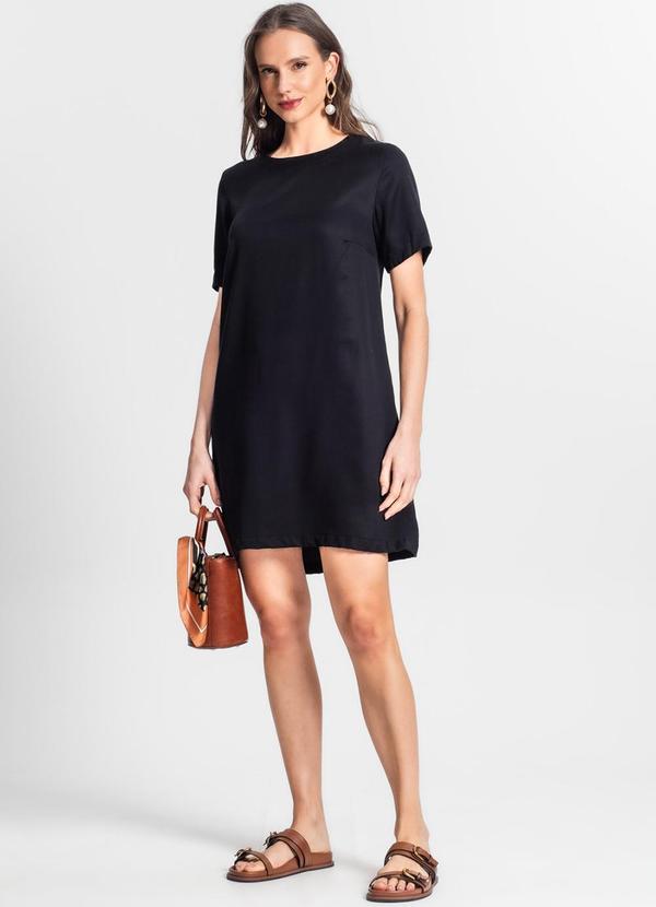 Endless - Vestido Curto de Viscose Sarjada Preto 3