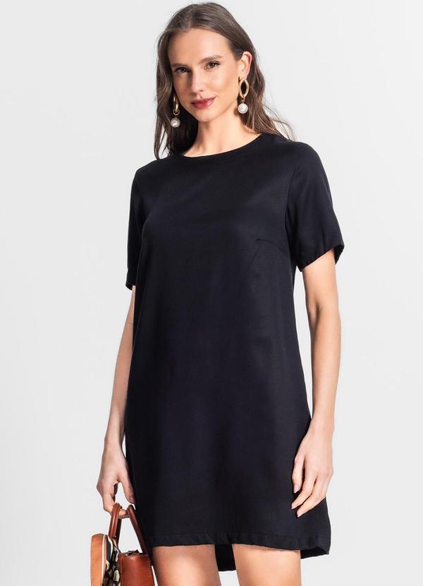 Endless - Vestido Curto de Viscose Sarjada Preto 4
