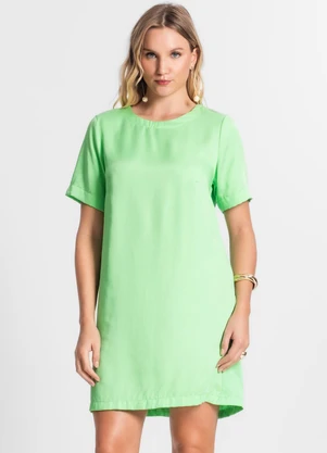 Endless - Vestido Curto de Viscose Sarjada Verde - ENDLESS