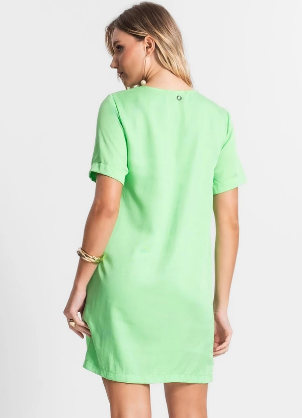 Endless - Vestido Curto de Viscose Sarjada Verde 2