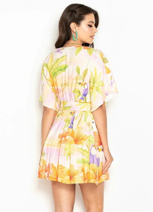 Farm - Vestido Curto de Viscose Sereno Verão Off White 2