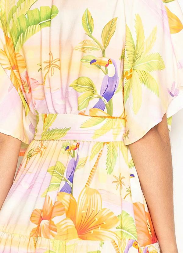 Farm - Vestido Curto de Viscose Sereno Verão Off White 7